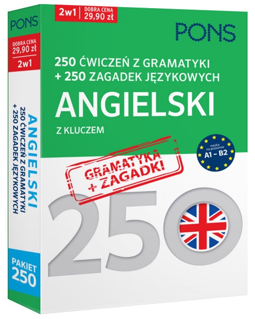 250 ćwiczeń z gramatyki Angielski + 250 zagadek