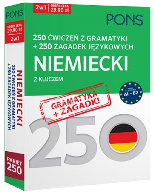 250 ćwiczeń z gramatyki Niemiecki +250 zagadek