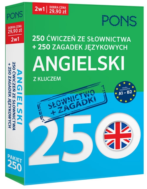 250 ćwiczeń ze słownictwa Angielski+ 250 zagadek