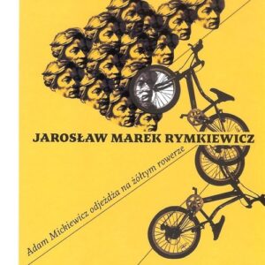 Adam Mickiewicz odjeżdża na żółtym rowerze