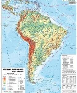 Ameryka PD 1:16 500 000 mapa pol. i fiz. ścienna