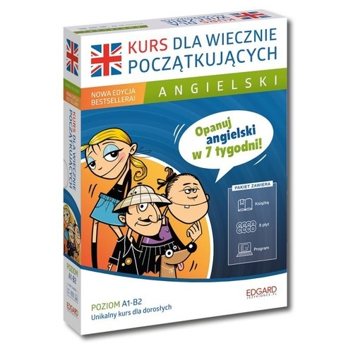 Angielski Kurs dla wiecznie początkujących Poziom A1-B2 + 8CD