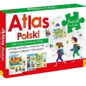 Atlas Polski - Atlas+Plakat z mapą+Puzzle