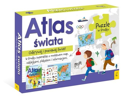 Atlas Świata - Atlas+Plakat z mapą+Puzzle