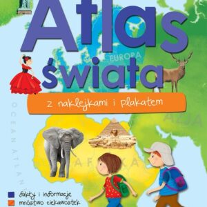 Atlas świata z naklejkami i plakatem