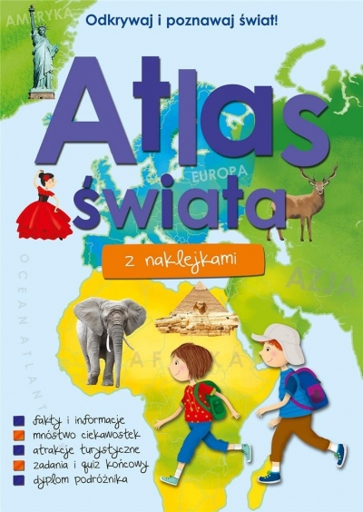 Atlas świata z naklejkami