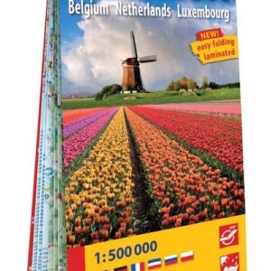 Benelux Belgium Netherlands Luxemburg laminowana mapa samochodowa 1:500 000
