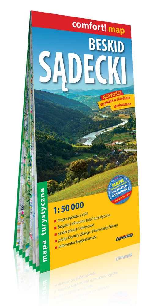 Beskid Sądecki laminowana mapa turystyczna 1:50 000