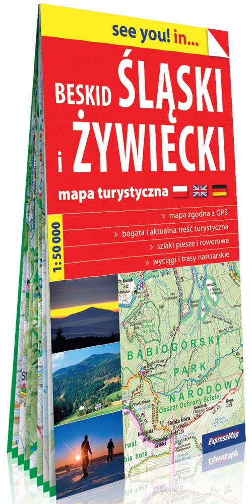Beskid Śląski i Żywiecki papierowa mapa turystyczna 1:50 000