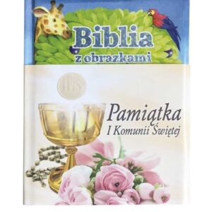 Biblia z obrazkami niebieska Pamiątka I komunii świętej