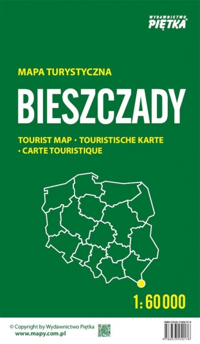 Bieszczady. Mapa turystyczna 1:60 000 składana