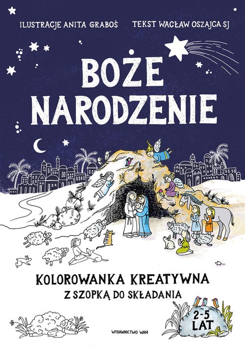 Boże Narodzenie. Kolorowanka kreatywna z szopką do składania