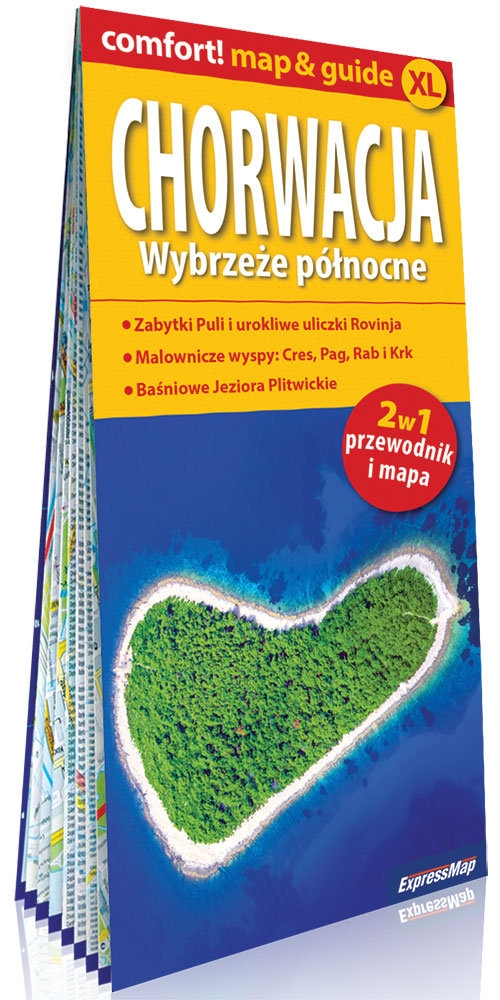 Chorwacja Wybrzeże północne; laminowany map&guide XL (2w1: przewodnik i mapa). 2w1: przewodnik i mapa