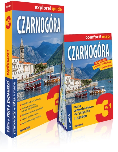 Czarnogóra 3w1: przewodnik + atlas + mapa