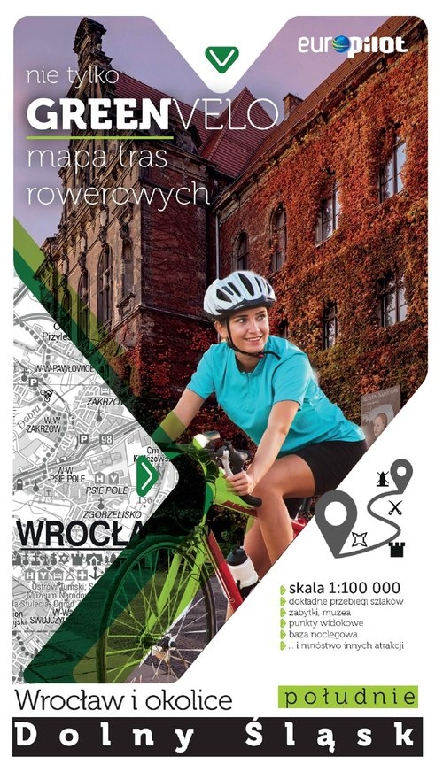 Dolny Śląsk Wrocław i okolice-południe. mapa tras rowerowych