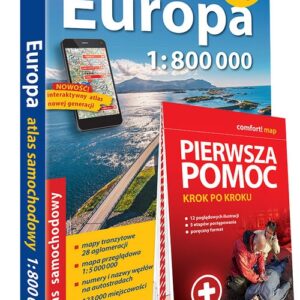 Europa atlas samochodowy 1:800 000 + Pierwsza pomoc - krok po kroku - ilustrowana instrukcja