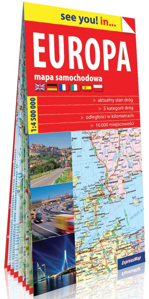 Europa papierowa mapa samochodowa 1:4 500 000 2019