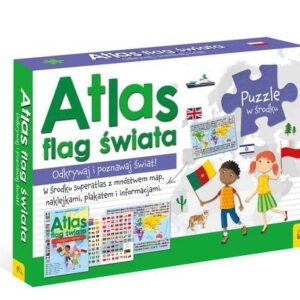 Flagi Świata - Atlas+Plakat z mapą+Puzzle