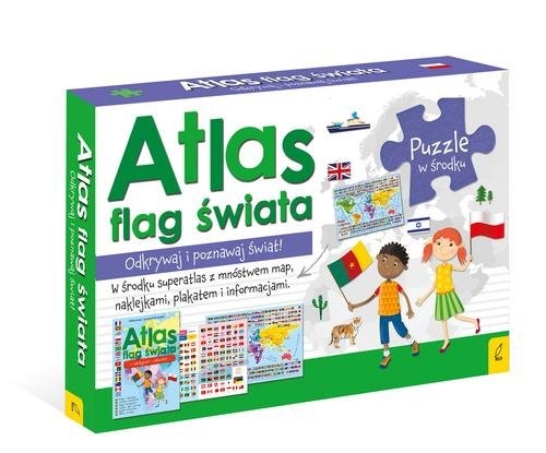 Flagi Świata - Atlas+Plakat z mapą+Puzzle