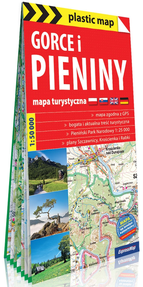 Gorce i Pieniny foliowana mapa turystyczna 1:50 000