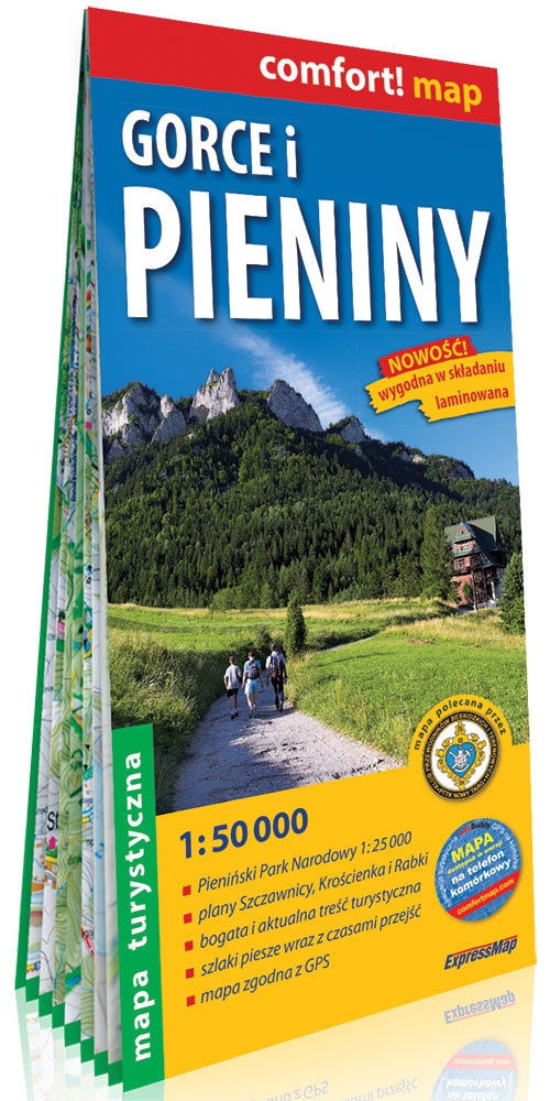 Gorce i Pieniny laminowana mapa turystyczna 1:50 000