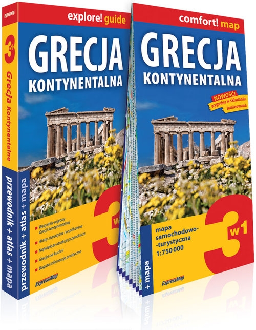 Grecja kontynentalna 3w1 przewodnik + atlas + mapa