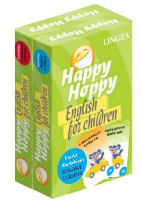 Happy Hoppy Fiszki dla dzieci pakiet angielski. (Cechy i relacje + Kolory i liczby)