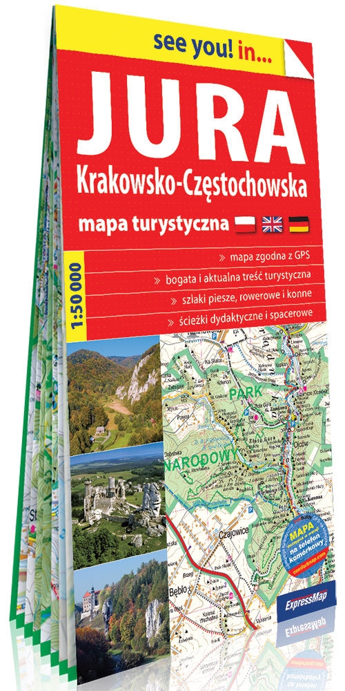 Jura Krakowsko-Częstochowska papierowa mapa turystyczna 1:50 000