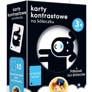 Karty kontrastowe na kółeczku dla dzieci 3 mies.+