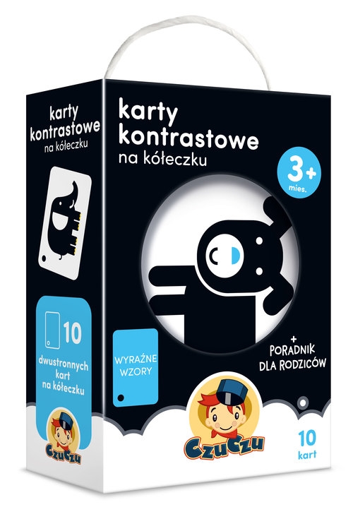 Karty kontrastowe na kółeczku dla dzieci 3 mies.+