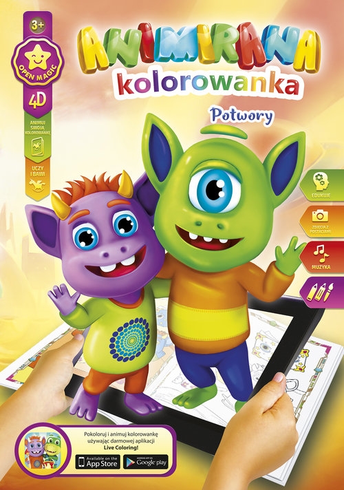 Kolorowanka A4 /8 4D Potworki