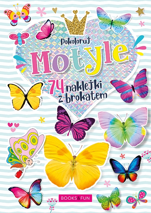 Kolorowanka Motyle plus naklejki z brokatem