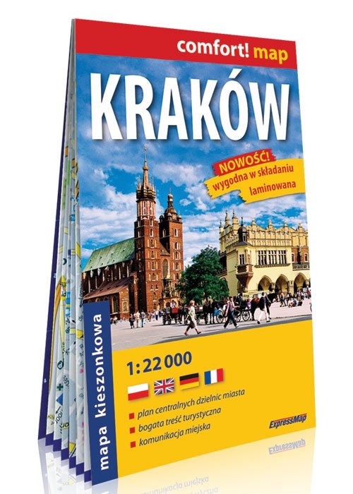 Kraków kieszonkowy laminowany plan miasta 1:22 000. comfort! map