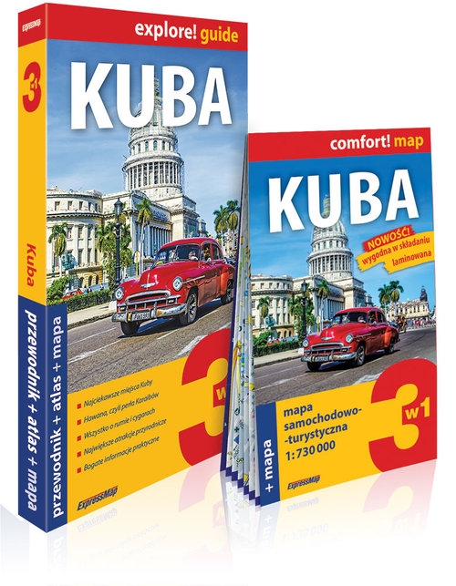 Kuba 3w1; przewodnik + atlas + mapa