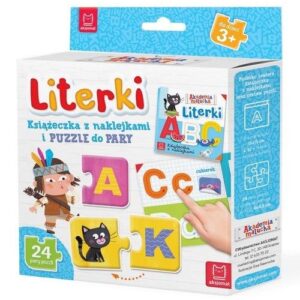 Literki Książeczka z naklejkami i puzzle do pary