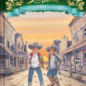 Magiczny domek na drzewie Słońce zachodzi w mieście duchów