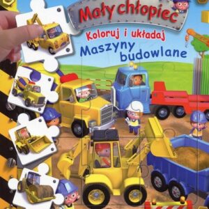 Mały chłopiec Koloruj i układaj Maszyny budowlane