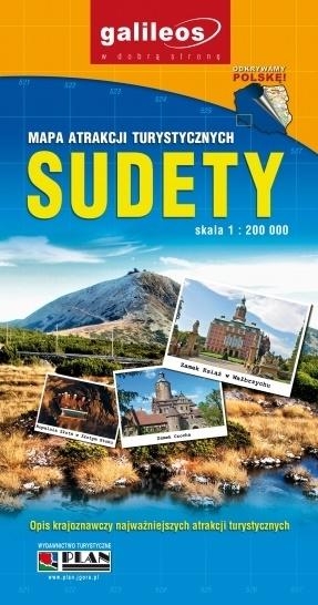 Mapa atrakcji turystycznych - Sudety 1:200 000