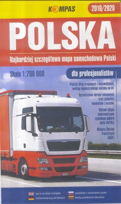 Mapa samochodowa 1:700 000 Polska dla profes.