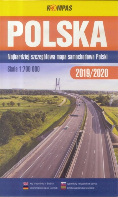 Mapa samochodowa 1:700 000 Polska TW KOMPAS