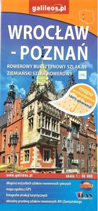Mapa wodoodporna rowerowa - Wrocław/Poznań