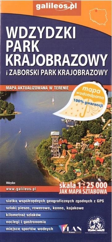 Mapa wodoodporna - Zaborski i Wdzydzki PK