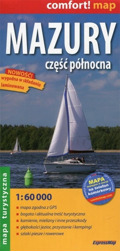 Mazury Część północna laminowana mapa turystyczna 1:60 000