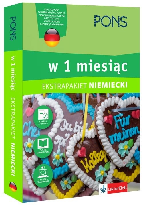 Niemiecki w 1 miesiąc z 3 tablicami językowymi i kursem online