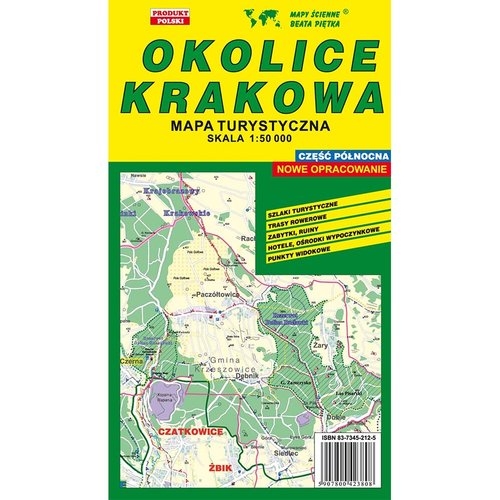 Okolice Krakowa część północna mapa turystyczna 1:50 000