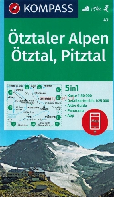 Otztaler Alpen, Otztal, Pitztal 1 50 000 KOMPASS