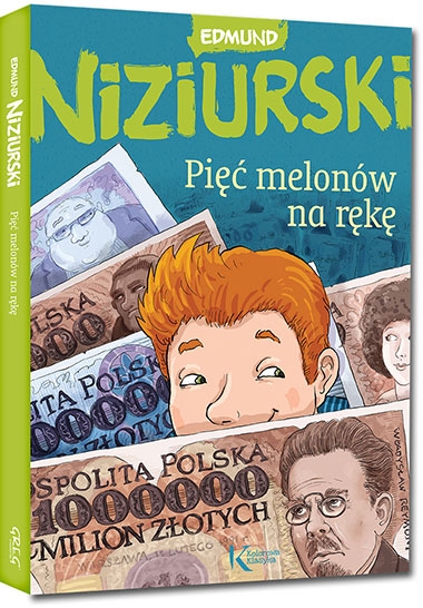 Pięć melonów na rękę. kolorowe ilustracje, duża czcionka