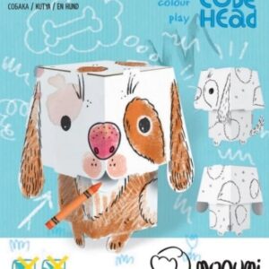 Pies. Cube Head. Złóż i pokoloruj