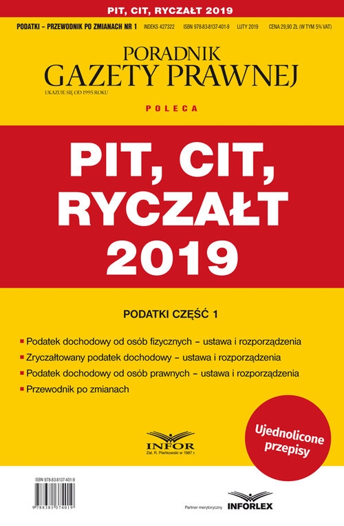 PIT CIT Ryczałt 2019. Podatki-Przewodnik po zmianach 1/2019