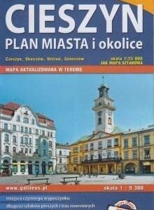 Plan miasta - Cieszyn i okolice 1:9 300/1:25 000